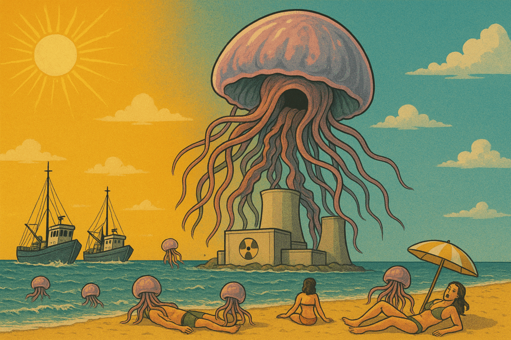 L'attaque de méduzilla et ses méduses sur la centrale nucléaire de Gravelines